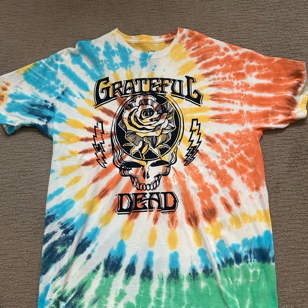 Liquid Blue Tie-Dye T-Shirt with Yellow and Blue